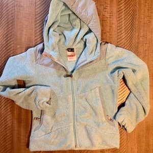 Girls Spyder Fleece Full Zip Jacket with Hood | Lt. Turquoise | sz Med